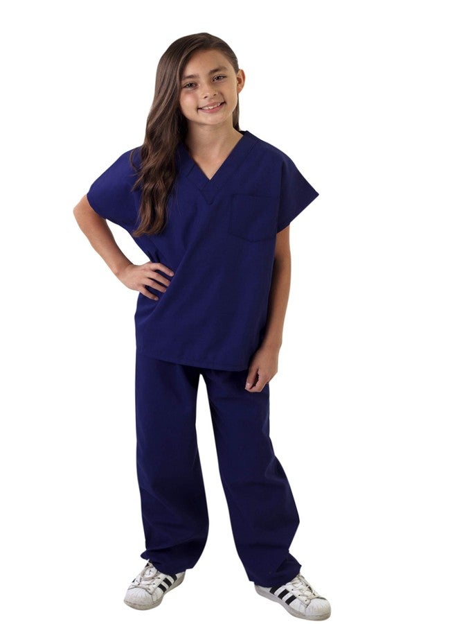 Natural Uniforms Childrens Scrub Set-Soft Touch-Role Play Costume Set (True Navy Blue, 4) - Image 1